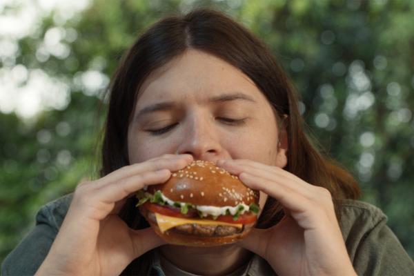 Bring Out the Best - Hellmann’s Girl biting into a sandwich with her eyes closed