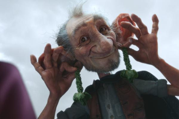Sainsbury's Big Christmas — Sainsbury's The BFG holding grape vines up to his ears like dangling earrings
