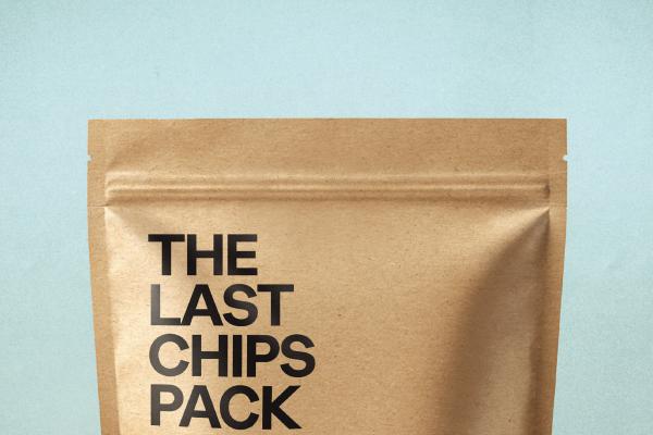 The Last Packs — The Hindu Brown paper zip top packet with black caps copy: The Last Chips Pack