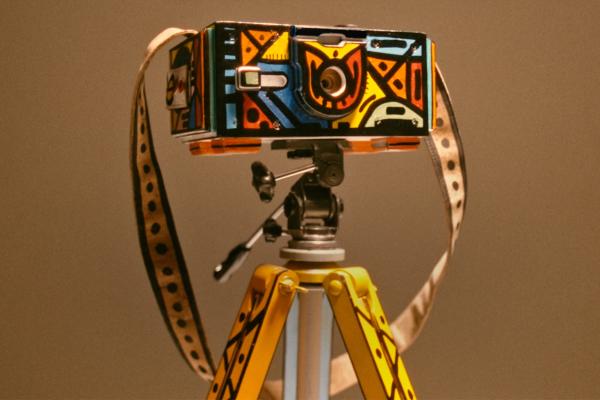 Live South Africa — South African Tourism the South Africam - a specially developed camera made entirely with materials from the country and decorated in traditional art. The pinhole camera features South African colors and designs and local materials: the case from Cape Beech wood, the lens from scrap metal, and the strap from cork leather.